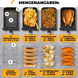STILLSTERN Dual Heißluftfritteuse 8L schwarz