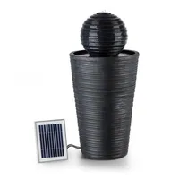 blumfeldt Wasserspiel Liquitorre XL Solarbrunnen, 34 cm Breite, (Set, 6 tlg., inkl. Pumpe,Solarpanel;LED-Beleuchtung und Anschlussmaterial), spring zimmer zier brunnen led-beleuchtung terasse solar outdoor schwarz