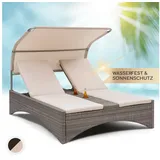 blumfeldt Gartenliege Eremitage Double Lounger Sonnenliege, Liegeinsel 2 Personen Garten Sonneninsel Dach Gartenliege Doppelliege