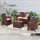 Dmora Lounge-Set für den Außenbereich Gartenmöbel-Set mit Kissen, Sitzbereich für den Innenbereich in Rattan-Optik, 100 % Made in Italy, Braun - Braun