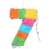 Fax Potato Nummer 7-Piñata-Set mit Stab und Augenbinde - Blauer Stick - Mexikaner Kinder Mädchen Jungen Geburtstagsfeier Parteien Spiele Dekorationen Bausatz