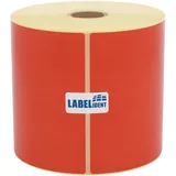 Labelident Thermoetiketten rot 102 x 152 mm - 475 Thermodirekt Etiketten auf Rolle, stark selbstklebend, für Thermodrucker