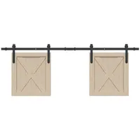 vidaXL Schiebetürbeschlag Set für Schranktüren 152 cm Schwarz