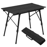 Woltu Campingtisch Klapptisch aus Alu Gartentisch Balkontisch Reisetisch zusammenklappbar, mit Packtasche, Höhenverstellbar, cm,