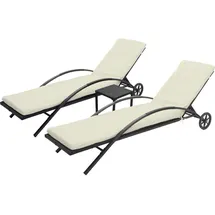 MCW MCW-E27 Sonnenliege 200 x 60 x 80 cm Schwarz