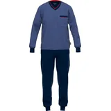 GÖTZBURG Herren Schlafanzug lang - Pyjama Pyjama Casual Bequem sitzend, Blau, (60)