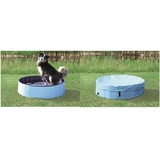 Trixie 39483 Hundepool, ø 160 × 30 cm, hellblau/blau + Abdeckung für Hundepool # 39483, ø 160 cm, hellblau