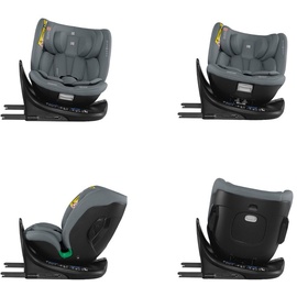 KIKKABOO Kindersitz i-Tour i-Size (40-150 cm) Gruppe 0+/1/2/3, Isofix, drehbar dunkelgrau