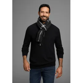 MAN'S WORLD Schal MAN'S WORLD, Damen, anthrazit, weiß, Web, Obermaterial: 100% Polyacryl, gemustert, kariert, unifarben mit Farbeinsatz, Modetücher Schal, mit dezent-auffälligem Karomuster - NEW