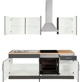 kochstation KS-Stockholm Küchenzeile 210 x 60 x 0 cm grau