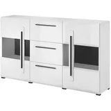 Lomadox Sideboard 180 x 103 x 39 cm Weiß / Schwarz