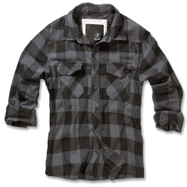 Brandit Textil Brandit Check Hemd schwarz/grau,