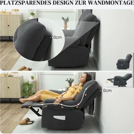 Homcom Relaxsessel Fernsehsessel mit Liegefunktion Massagesessel mit Vibration, Heizung, 8 Modi, TV Sessel mit Wandnahen Design, Fußteil,