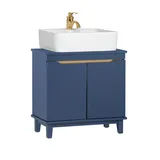 SoBuy Waschbeckenunterschrank Blau