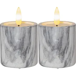 Star LED-Kerze 'Flamme Marble', Marmoroptik,