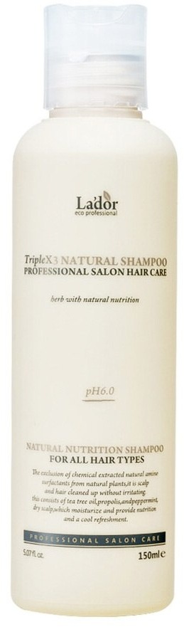 Lador TripleX3 Natural Shampoo Professional Salon Hair Care 150ml (150 )