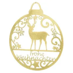 Weihn. Behang Metall gold 10606 D 8 cm