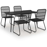 vidaXL 5-tlg. Garten-Essgruppe Poly Rattan und Glas