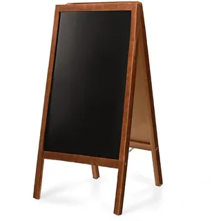 Kreidetafel Aufsteller aus Holz 60x120 cm – Kundenstopper beidseitig – Großer klappbarer Werbeaufsteller mit Tafel – Ideal für Gastronomie, Läden & Veranstaltungen