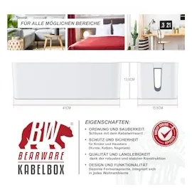 Bearware Kabelbox 15,5 x 13 x 41 cm 1-tlg. weiß