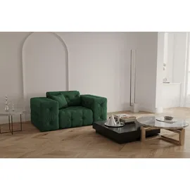 Fun Möbel Sessel Chantal Opera Velvet 121 x 78 x 96 cm Grün mit Zierkissen