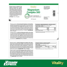 Vitality Nutritionals Magnesium 500 Komplex Kapseln 120 St.