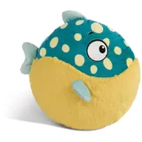 NICI Reisekissen Kugelfisch Volker 28cm - Flauschiges Kuschelkissen für Mädchen, Jungen & Babys, Rundes Stofftierkissen mit flexiblem Plüschband – 49797