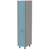 Feldmann-Wohnen Apothekerschrank, Blau, Weiß, Holzwerkstoff, 2 Fächer, 40x207x59 cm, Küchen, Küchenmöbel, Küchenschränke, Apothekerschränke
