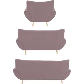 Home Affaire Polstergarnitur HOME AFFAIRE "Basta", rosa, H:80cm T:82cm, Sitzmöbel-Sets, Komfortable Wellenunterfederung