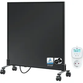 bringer-germany Bringer Infrarotheizung Standgerät - 300 Watt - Energiesparend - Mobile Elektroheizung mit Standfüßen auf Rollen, Thermostat und Fernbedienung - 5 Jahre Garantie, TÜV - Deutsche Qualitätsmarke