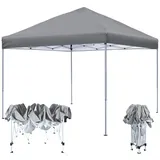 HENGMEI Pavillon 3x3m Partyzelt Metall Faltpavillon Faltbar Gartenpavillon Wasserdicht Stabil Gartenzelt Pergola für Party, Marktstand, Garten Outdoor Camping, Grau