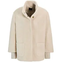 GOLDNER Kurzgröße: Flauschiger Kurzmantel mit Stehkragen", in beige, | Gr.: 21,