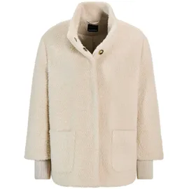 GOLDNER Kurzgröße: Flauschiger Kurzmantel mit Stehkragen", in beige, | Gr.: 21,