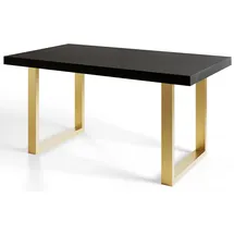 alpi möbel LOFT-U 140-240 x 77 x 80 cm schwarz/gold