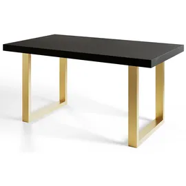 alpi möbel LOFT-U 140-240 x 77 x 80 cm schwarz/gold