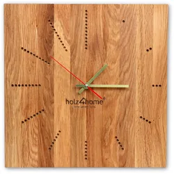 holz4home® Wanduhr „Dots“ aus massiver Eiche
