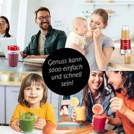 GOURMETmaxx Nutrition Mixer | Smoothie Maker mit XXL-Zubehörset | Standmixer 11-tlg. | Blender mit Rezepten, To go & Frischhaltedeckeln | Food Processor für Smoothies, Shakes & Co.