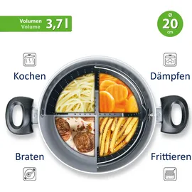 Genius Cerafit Magic Pot Topf-Set 6-tlg. 2 x Kochtopf + 2 x Sieb