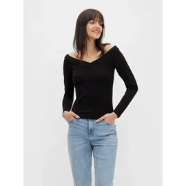 Pieces Langarmshirt Schwarz XS