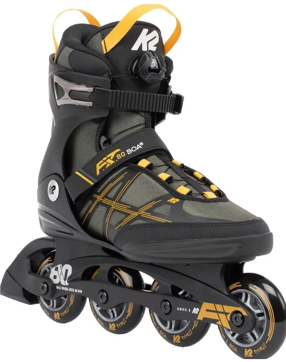K2 Inline Skates F.I.T. 80 BOA gray mustard - 46