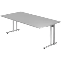 Bümö Schreibtisch Grau, Nachbildung, Rechteckig, 200x72x100 cm, FSC Mix,