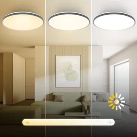 Briloner LED Deckenlampe 1 Rund grau