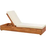 Beliani Gartenliege 200 x 63 x 23 cm Hellbraun