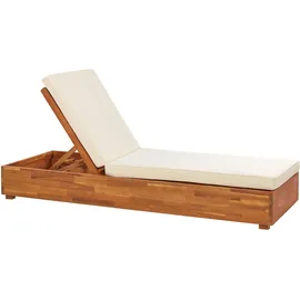 Beliani Gartenliege 200 x 63 x 23 cm Hellbraun