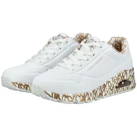 SKECHERS Uno - Loving Love Damen white durabuck/rose gold print trim 39