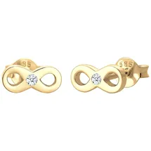 Elli DIAMONDS Earrings Women Earstuds Infinity Love with Diamond (0.03 ct) 585 Gelbgold«, goldfarben