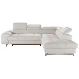 Cotta Eckcouch Kunstleder 3-Sitzer Weiß