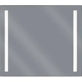 Beliani Badspiegel mit LED-Beleuchtung rechteckig Modern - Silber