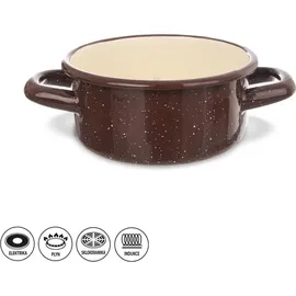 Orion Topf Kochtopf Töpfchen emailliert 0,6L BRAUN