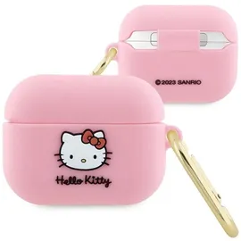 HELLO KITTY Hkap3dkhsp AirPods Pro Hülle, Pink/rosa, Silikon, 3d-katzenkopf
